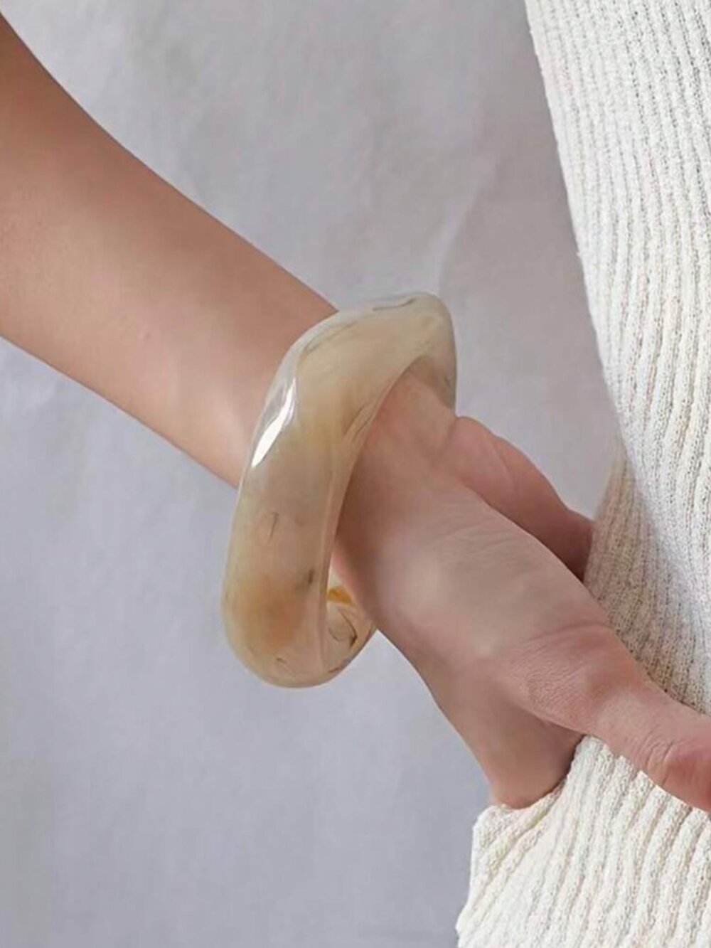 NWT Deadstock Vintage Marbled Acrylic Bangle Set – Chunky Acrylic Bracelets Stac - Picture 5 of 5
